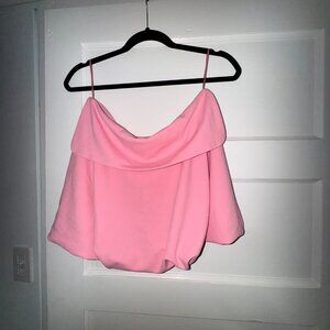 NWT Zara Pink Bubble Strapless Top / Skirt‎ Bubble Lined/ Size M